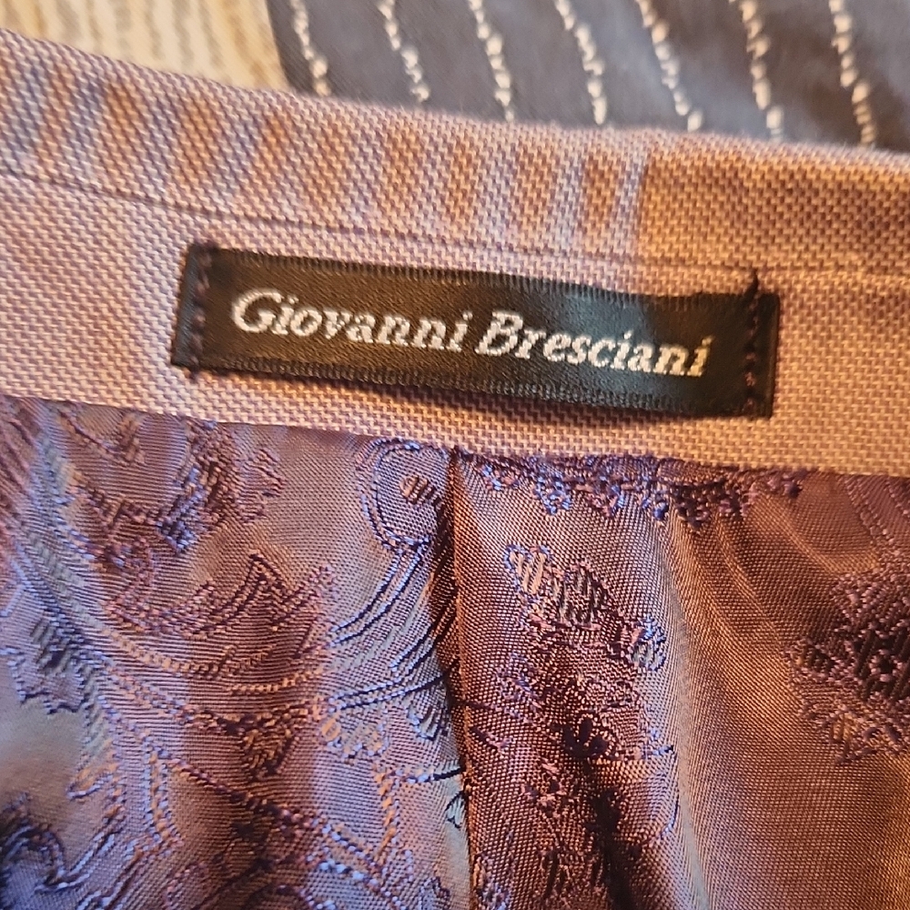 Men's Giovanni Bresciani Wool And Linen  GreySuit